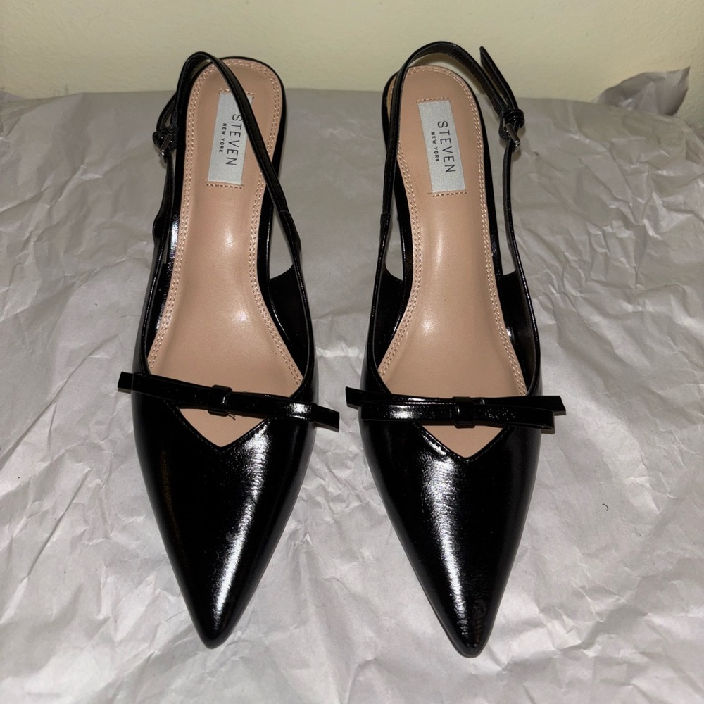 Steven New York Black Bow Heels - Picture 1 of 8